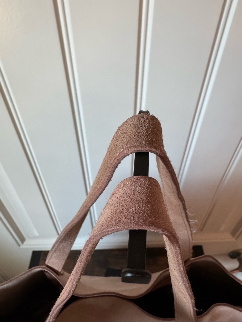 Madewell 100% Suede Leather Oversized Tote Bag Beige Tan - Picture 6 of 10